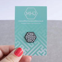 Load image into Gallery viewer, Geometric Design Enamel Pin - Sayagata pattern - Maxwell Harrison Jewellery