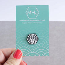 Load image into Gallery viewer, Geometric Design Enamel Pin - Seigaiha pattern - Maxwell Harrison Jewellery