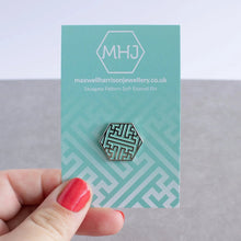 Load image into Gallery viewer, Geometric Design Enamel Pin - Sayagata pattern - Maxwell Harrison Jewellery