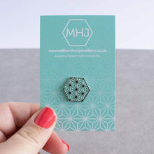 Load image into Gallery viewer, Geometric Design Enamel Pin - Asanoha pattern - Maxwell Harrison Jewellery