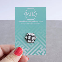 Load image into Gallery viewer, Geometric Design Enamel Pin - Sayagata pattern - Maxwell Harrison Jewellery