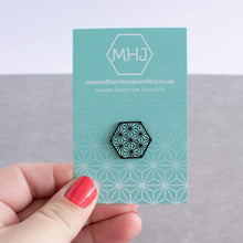 Load image into Gallery viewer, Geometric Design Enamel Pin - Asanoha pattern - Maxwell Harrison Jewellery