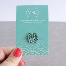 Load image into Gallery viewer, Geometric Design Enamel Pin - Seigaiha pattern - Maxwell Harrison Jewellery