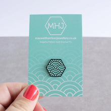 Load image into Gallery viewer, Geometric Design Enamel Pin - Seigaiha pattern - Maxwell Harrison Jewellery