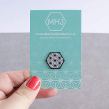 Load image into Gallery viewer, Geometric Design Enamel Pin - Asanoha pattern - Maxwell Harrison Jewellery