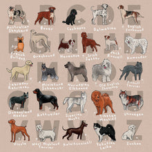 Load image into Gallery viewer, The Alphabet of Dogs - Dogs of the World 12" Square Print - MountainManDraws