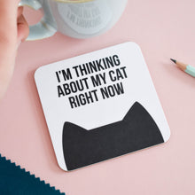 Load image into Gallery viewer, Thinking about my cat /cats coaster - Cat Lovers - Purple Tree Designs