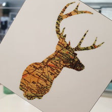 Load image into Gallery viewer, Vintage Map Coaster - wildlife silhouette - Yorkshire, Leeds - Studio Seven
