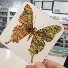 Load image into Gallery viewer, Vintage Map Coaster - wildlife silhouette - Yorkshire, Leeds - Studio Seven