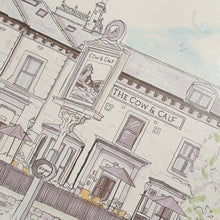 Load image into Gallery viewer, Cow and Calf pub Illustration - A4 print - Art by Arjo - Yorkshire Illustrations