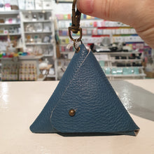 Load image into Gallery viewer, Leather Earphone Pouch/Coin Purse Keyring - Shadow Craft - Recycled Leather