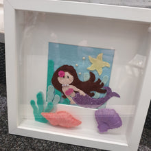 Load image into Gallery viewer, Mermaid Frame - Felt figures - Nursery Decor - Fairytales - Giddy Designs