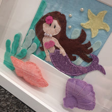 Load image into Gallery viewer, Mermaid Frame - Felt figures - Nursery Decor - Fairytales - Giddy Designs