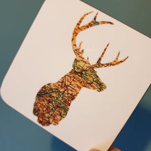 Load image into Gallery viewer, Vintage Map Coaster - wildlife silhouette - Yorkshire, Leeds - Studio Seven