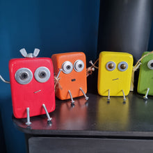 Load image into Gallery viewer, Scraplet - Medium - Princess Diana, P.I. - Wood robot figure