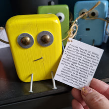 Load image into Gallery viewer, Scraplet - Medium - Princess Diana, P.I. - Wood robot figure