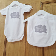 Load image into Gallery viewer, Yorkshire themed new baby gift set - Yorkshire Born and Bred - Olive Made
