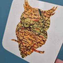 Load image into Gallery viewer, Vintage Map Coaster - wildlife silhouette - Yorkshire, Leeds - Studio Seven