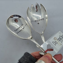 Load image into Gallery viewer, Spooning leads to Forking - stamped spoon set - Dollop and Stir