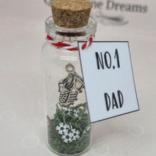 Load image into Gallery viewer, Number 1 Dad Football Bottle Keepsake - Luuce Creates