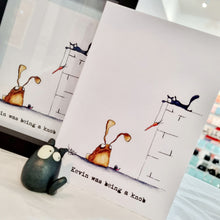 Load image into Gallery viewer, Kevin the Cat Art Print - Kevin was being a Knob - York Stone Buddies