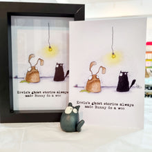Load image into Gallery viewer, Kevin the Cat Art Print - Kevin's Ghost Stories - York Stone Buddies