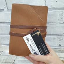 Load image into Gallery viewer, Leather covered notebook - Shadow Crafts - recycled Leather - stationery lovers