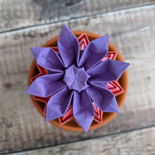 Load image into Gallery viewer, Pastel Multi coloured Origami Cactus with flower - Paper Cacti - Origami Blooms