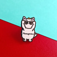 Load image into Gallery viewer, Meowgraine enamel pin - migraine - chronic illness pin badge - Invisible Illness Club - Innabox