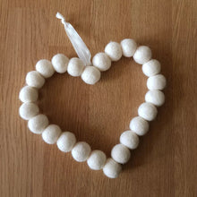 Load image into Gallery viewer, Large Heart - Felt Ball Hanging Decoration - Red, Pink, White - Useless Buttons