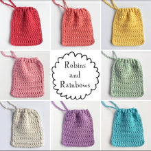 Load image into Gallery viewer, Soap bags - vegan friendly crochet bags - Various Colours - Robins and Rainbows