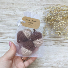 Load image into Gallery viewer, Crochet amigurami Acorn set - CuddlingaCactus