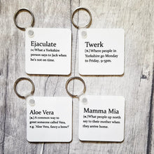 Load image into Gallery viewer, Dictionary Definition Keyrings - Sarcastic gifts, lots of sayings! - The Crafty Little Fox