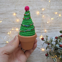 Load image into Gallery viewer, Crochet Christmas Tree with Terracotta Pot - Christmas Decoration - CuddlingaCactusCrochet