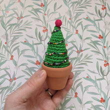 Load image into Gallery viewer, Crochet Christmas Tree with Terracotta Pot - Christmas Decoration - CuddlingaCactusCrochet