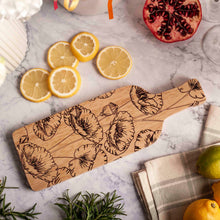 Load image into Gallery viewer, Wooden Bottle Board - Poppies - Lowrey Engraving