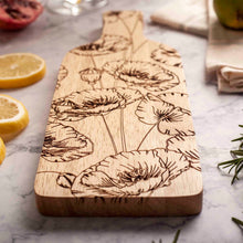 Load image into Gallery viewer, Wooden Bottle Board - Poppies - Lowrey Engraving