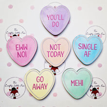 Load image into Gallery viewer, Heart shaped coaster - Single AF - Disinterested Range - The Crafty Little Fox