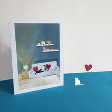 Load image into Gallery viewer, Cats Love Cushions - Valentines / Anniverary Card - Illustrator Kate - Cat Lovers