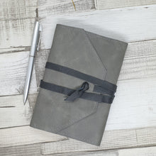 Load image into Gallery viewer, Leather covered notebook - Shadow Crafts - recycled Leather - stationery lovers