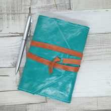 Load image into Gallery viewer, Leather covered notebook - Shadow Crafts - recycled Leather - stationery lovers
