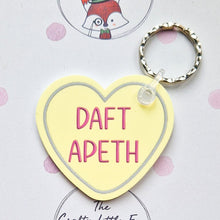 Load image into Gallery viewer, Yorkshire Sayings Heart Shaped Keyrings - Lots of sayings to choose - The Crafty Little Fox