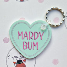 Load image into Gallery viewer, Yorkshire Sayings Heart Shaped Keyrings - Lots of sayings to choose - The Crafty Little Fox
