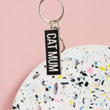 Load image into Gallery viewer, Cat mum keyring - cat lovers - Purple Tree Designs - key ring