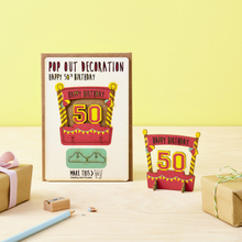 Load image into Gallery viewer, 50th Birthday - Wooden Pop Out Card and Decoration - card and gift in one - The Pop Out Card Company