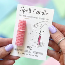 Load image into Gallery viewer, Spell Candle - Pink - Friendship, Romance, Attraction - By Mollie&Izzie