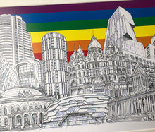 Load image into Gallery viewer, Leeds Landmarks Collage Illustration - A4 print - Art by Arjo - Leeds artwork