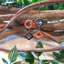 Load image into Gallery viewer, Leather Cutout Drop Earrings - Mismatched Shape - Shadow Crafts