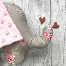 Load image into Gallery viewer, Stuffed Elephant toy - floral - Sewn by Sarah - new baby gift - nursery - children