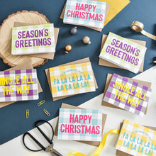 Load image into Gallery viewer, Multipack Christmas cards - 8 Bright and colourful cards - Purple Tree Designs